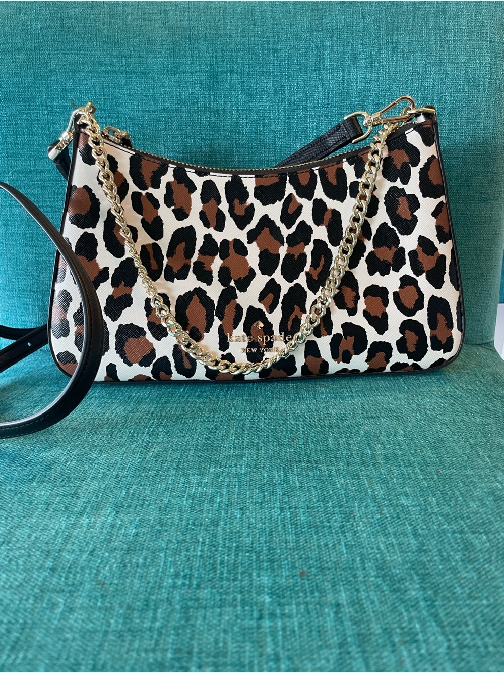 New Kate Spade New York Madison Spotted Leopard Crossbody Bag